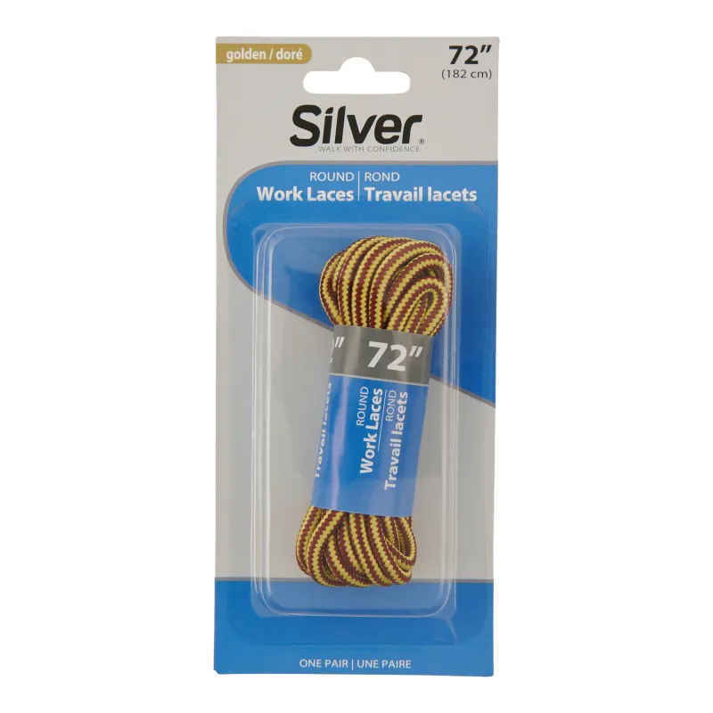 SILVER Work Shoe Laces, Gold/Brown, 72 in. sold by Giant Tiger