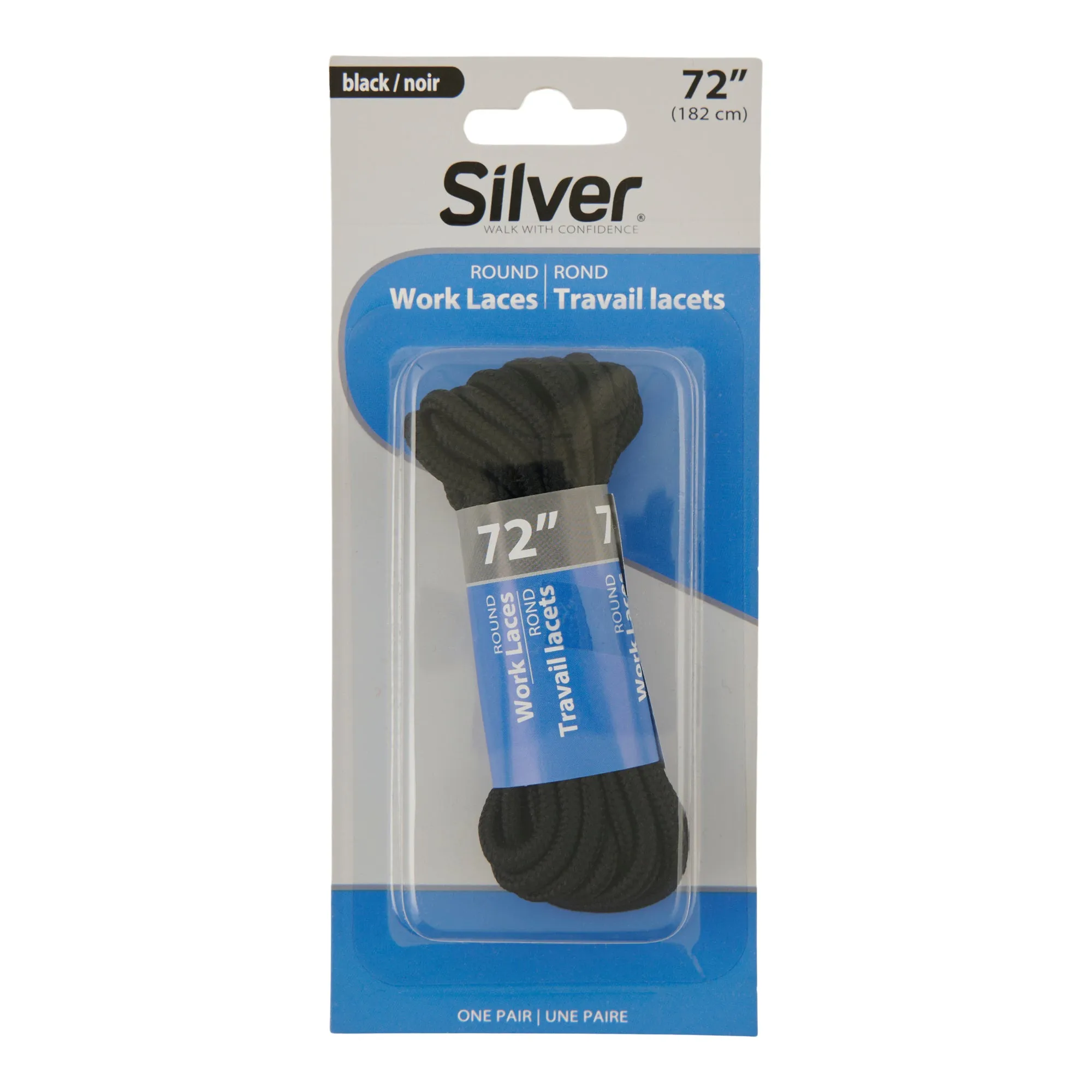 SILVER Outdoor Shoe Laces, Black, 72 in. sold by Giant Tiger