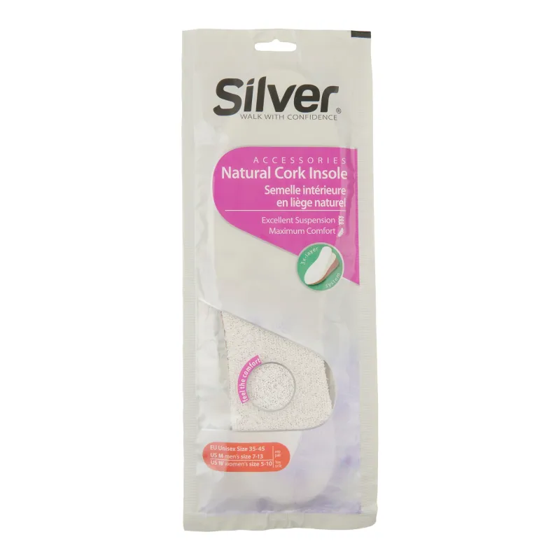 SILVER Natural Cork Shoe Insole sold by Giant Tiger