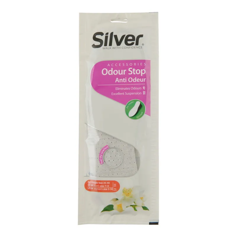 SILVER Odour Stop Latex Shoe Insole sold by Giant Tiger