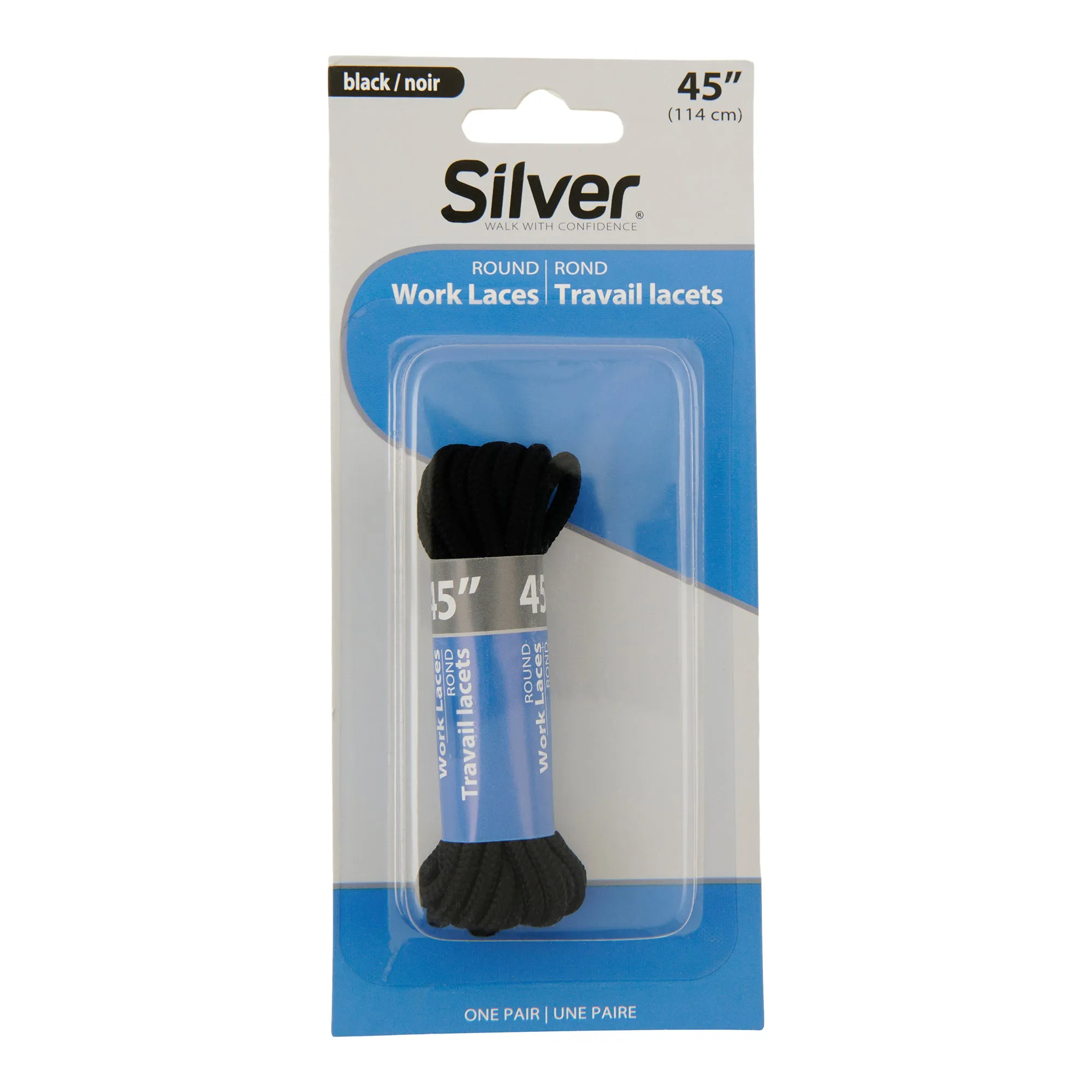 SILVER Work Shoe Laces, Black, 45 in. sold by Giant Tiger
