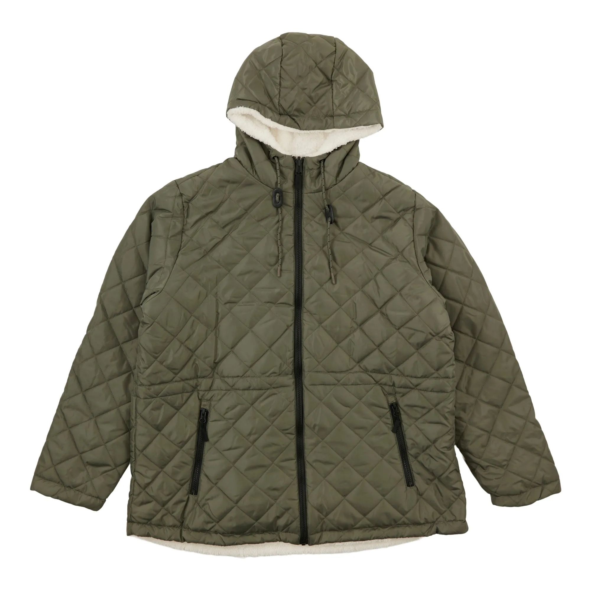 mySTYLE Women's Plus Reversible Quilt Sherpa Jacket sold by Giant Tiger product image thumbnail 3