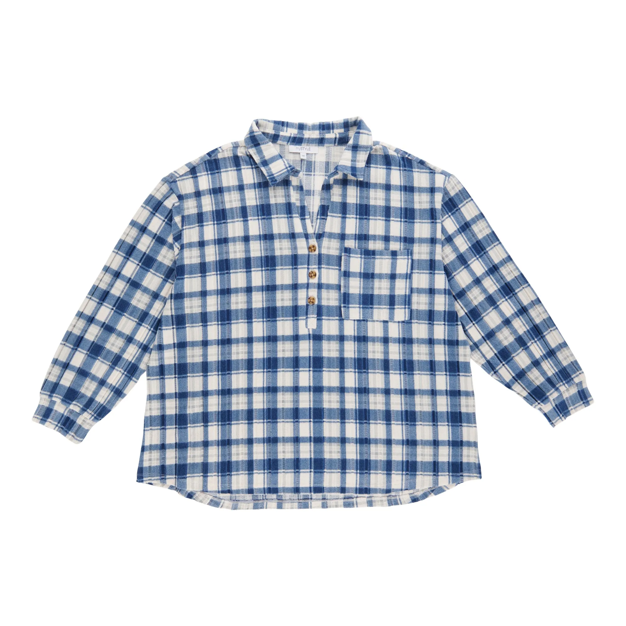 mySTYLE Women's Plus Plaid Shirt sold by Giant Tiger