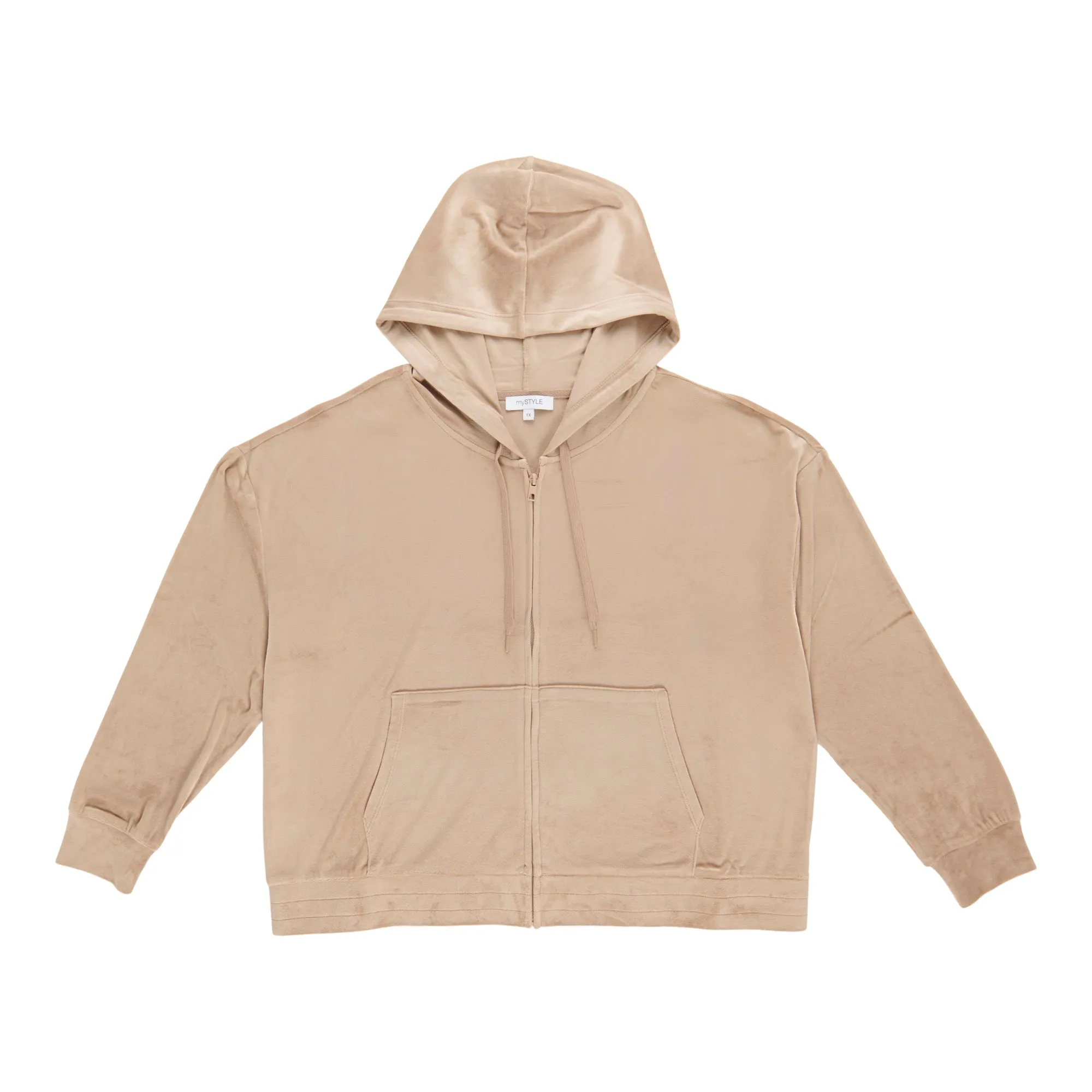 mySTYLE Women's Plus Velour Hooded Jacket sold by Giant Tiger product image thumbnail 2