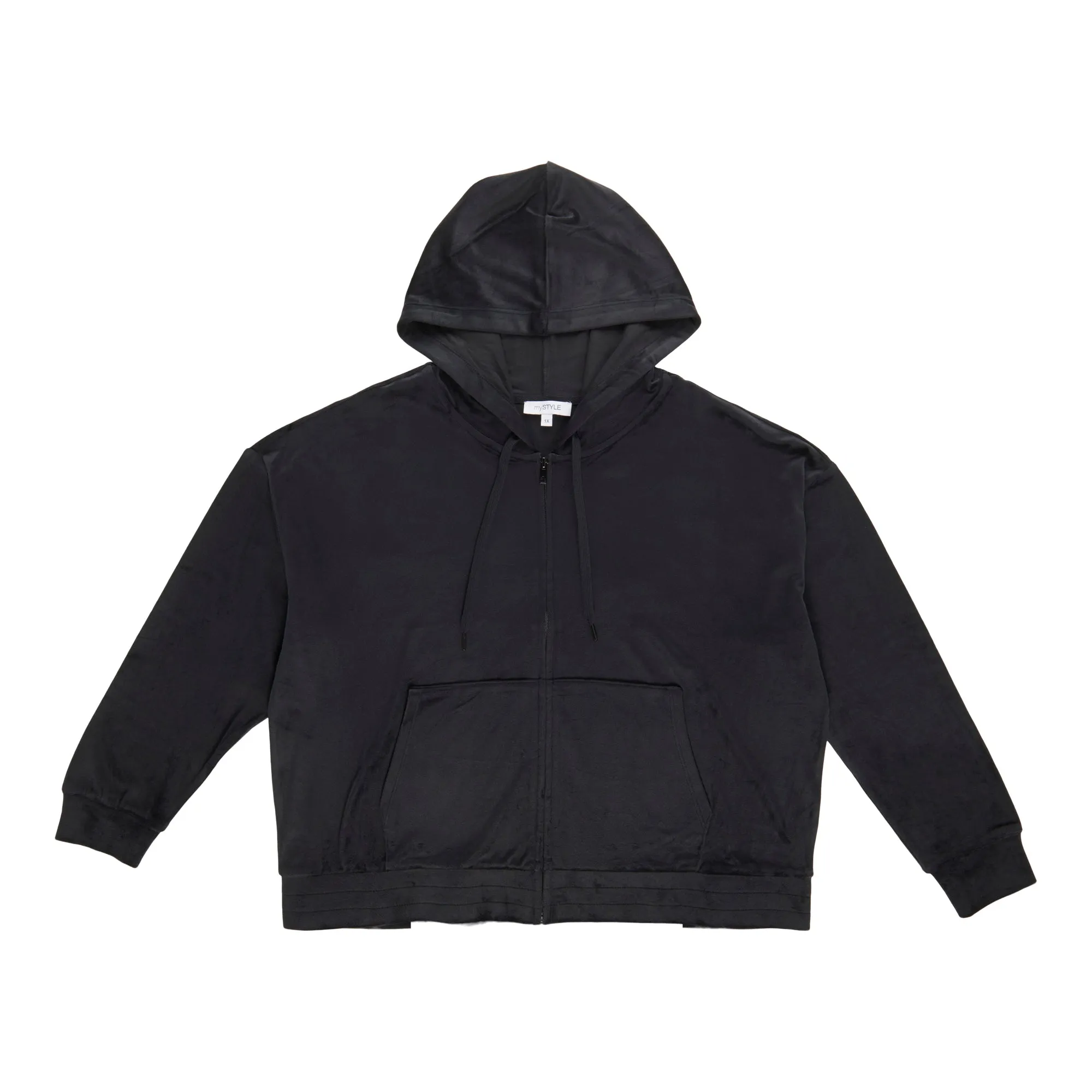 mySTYLE Women's Plus Velour Hooded Jacket sold by Giant Tiger