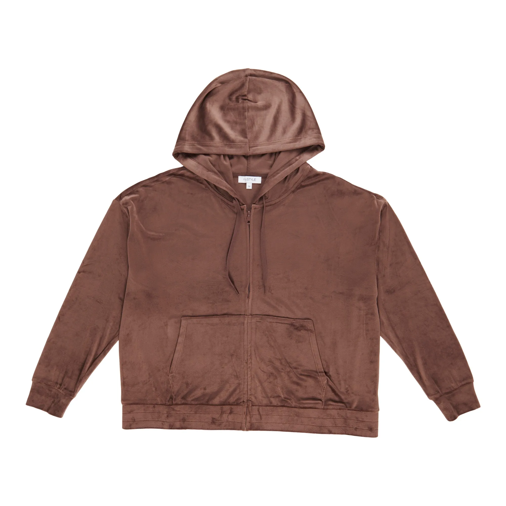 mySTYLE Women's Plus Velour Hooded Jacket sold by Giant Tiger product image thumbnail 3