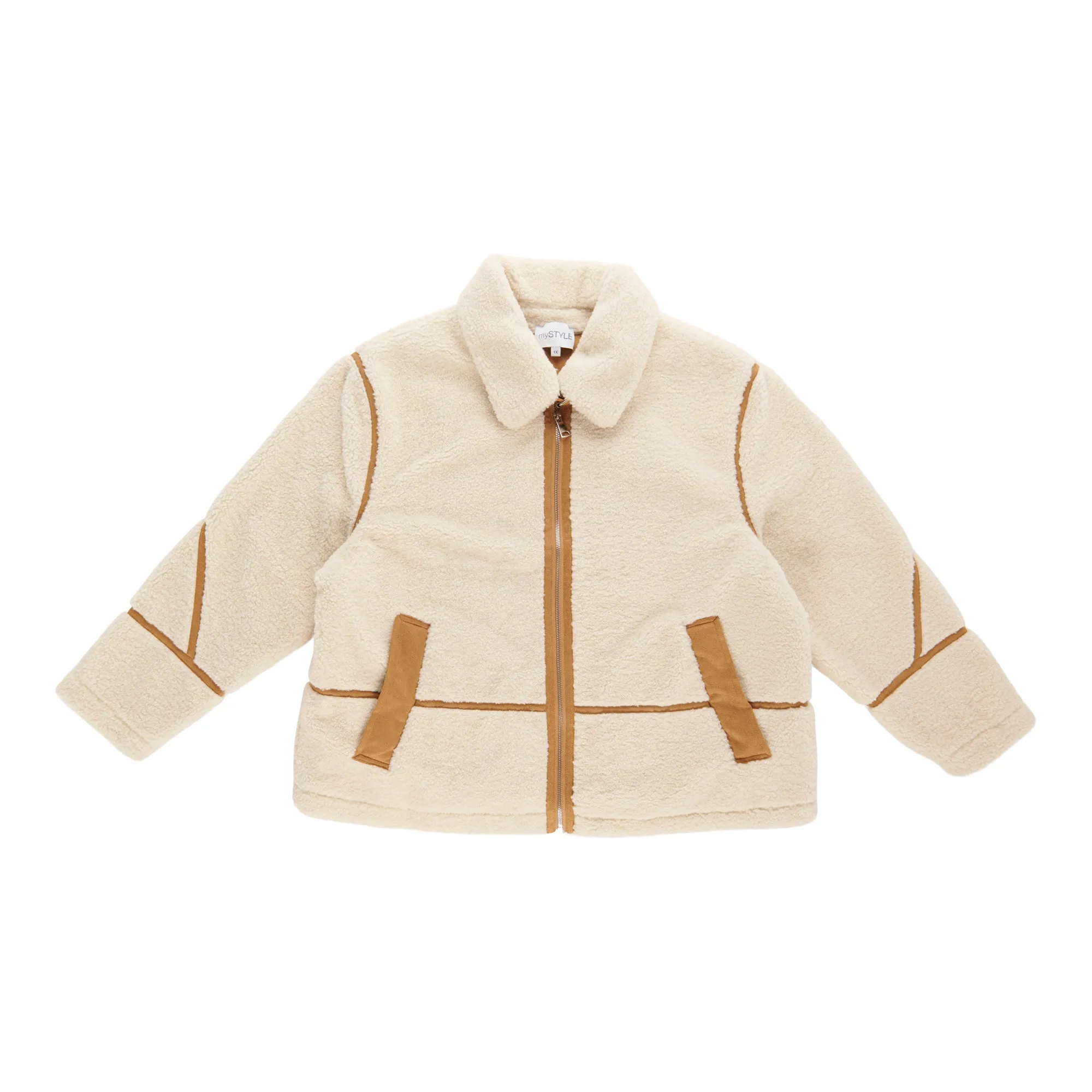 mySTYLE Women's Plus Sherpa Biker Jacket sold by Giant Tiger