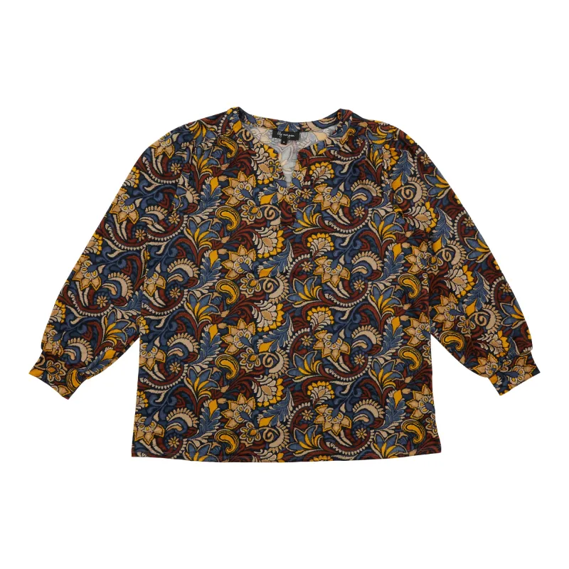 lily morgan Women's Plus Nehru Collar top sold by Giant Tiger