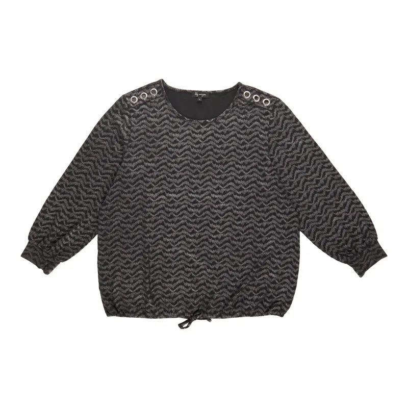 lily morgan Women's Plus Foil Long Sleeve Top sold by Giant Tiger