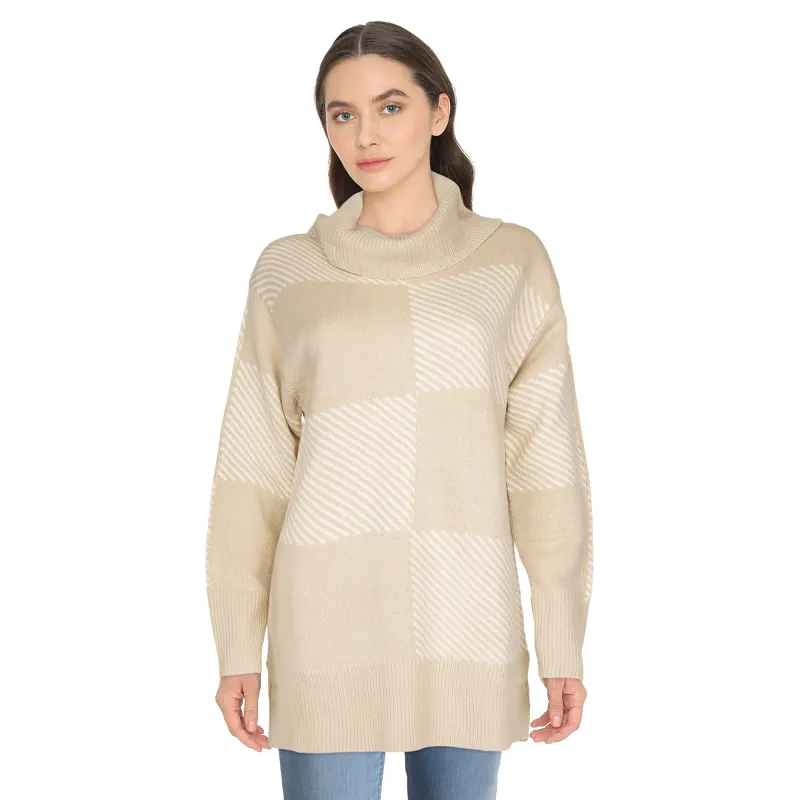 lily morgan Women's Plaid Cowl Neck Tunic sold by Giant Tiger