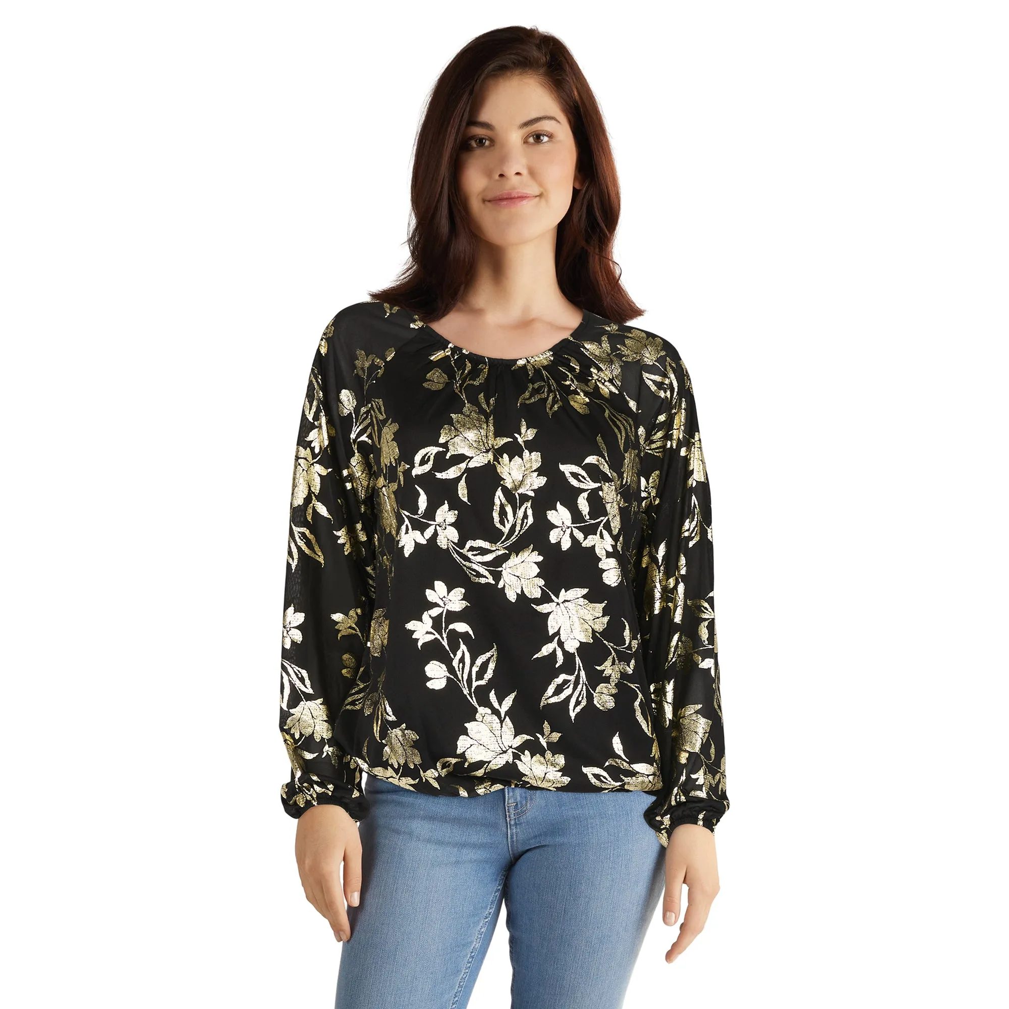 lily morgan Women's Foil Long Sleeve Top sold by Giant Tiger