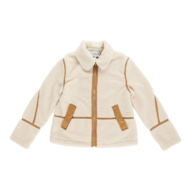 mySTYLE Women's Sherpa Biker Jacket sold by Giant Tiger