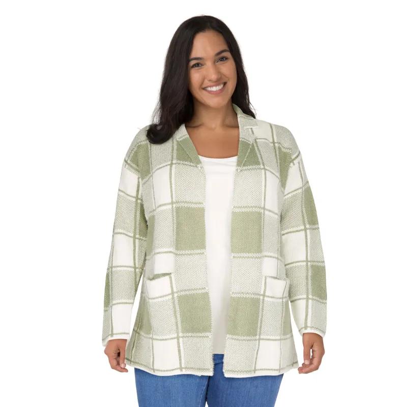 lily morgan Women's Plus Plaid Cardigan sold by Giant Tiger