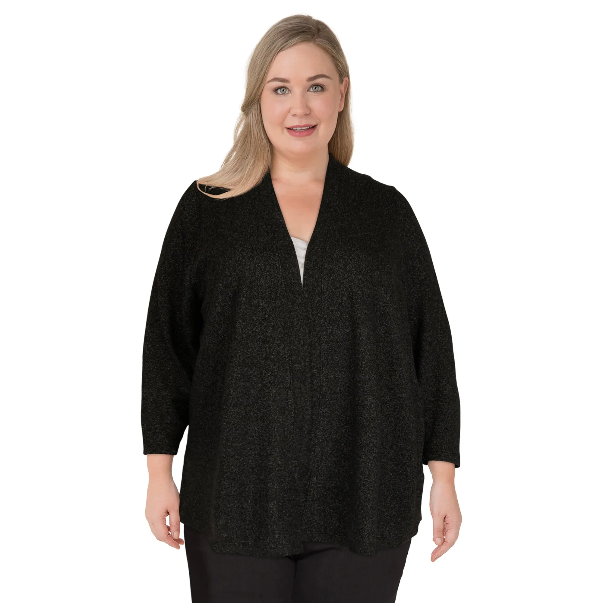 lily morgan Women's Plus Open Front Cardigan sold by Giant Tiger product image thumbnail 2