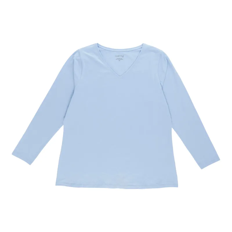 mySTYLE Women's Plus Long Sleeve V-Neck Tee sold by Giant Tiger