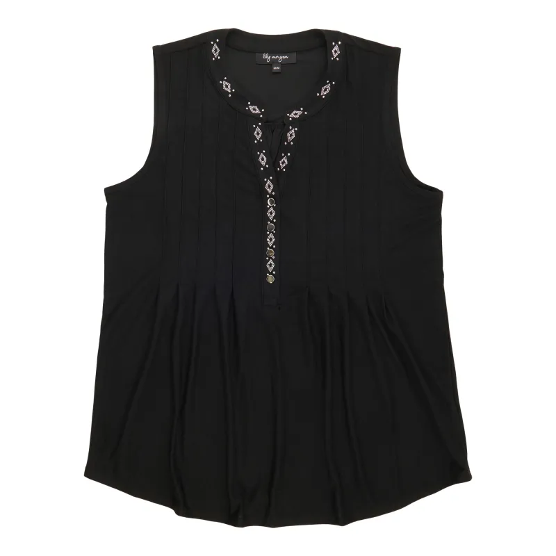 lily morgan Women's Pintuck Button Detail Top sold by Giant Tiger
