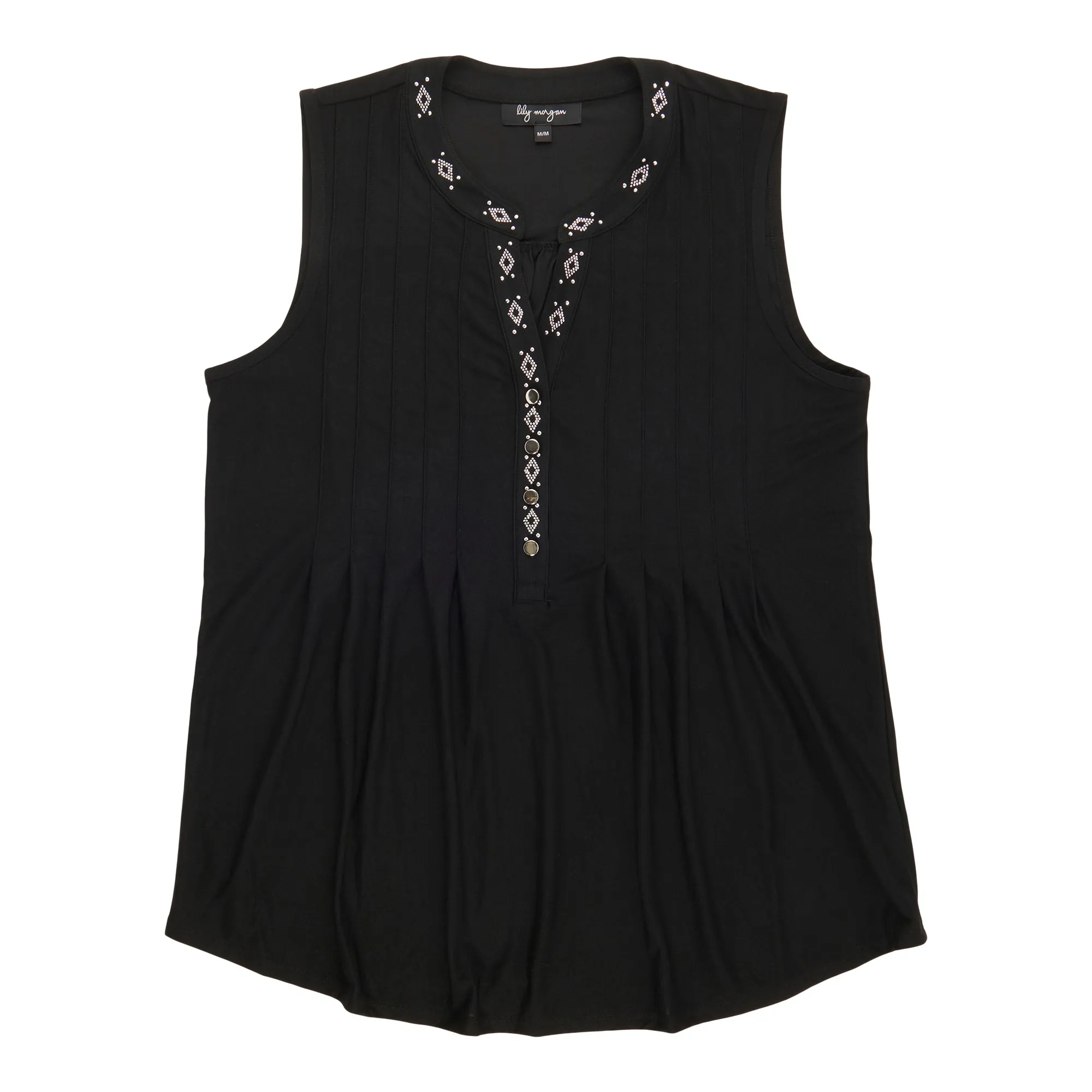 lily morgan Women's Pintuck Button Detail Top sold by Giant Tiger