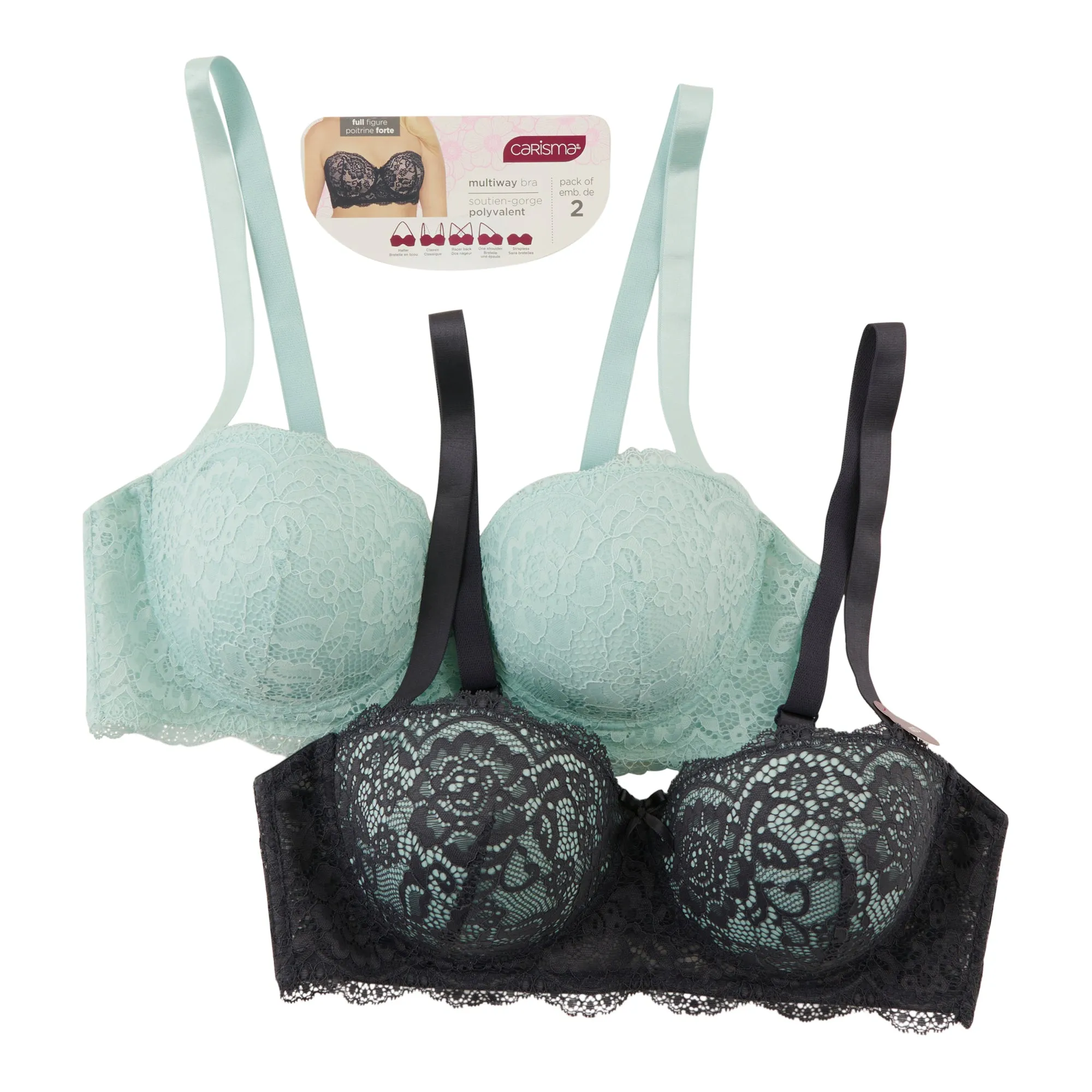 Carisma Women's Plus Convertible Lace Bras, 2-Pack sold by Giant Tiger product image thumbnail 2