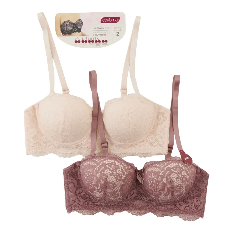 Carisma Women's Convertible Lace Bras, 2-Pack sold by Giant Tiger