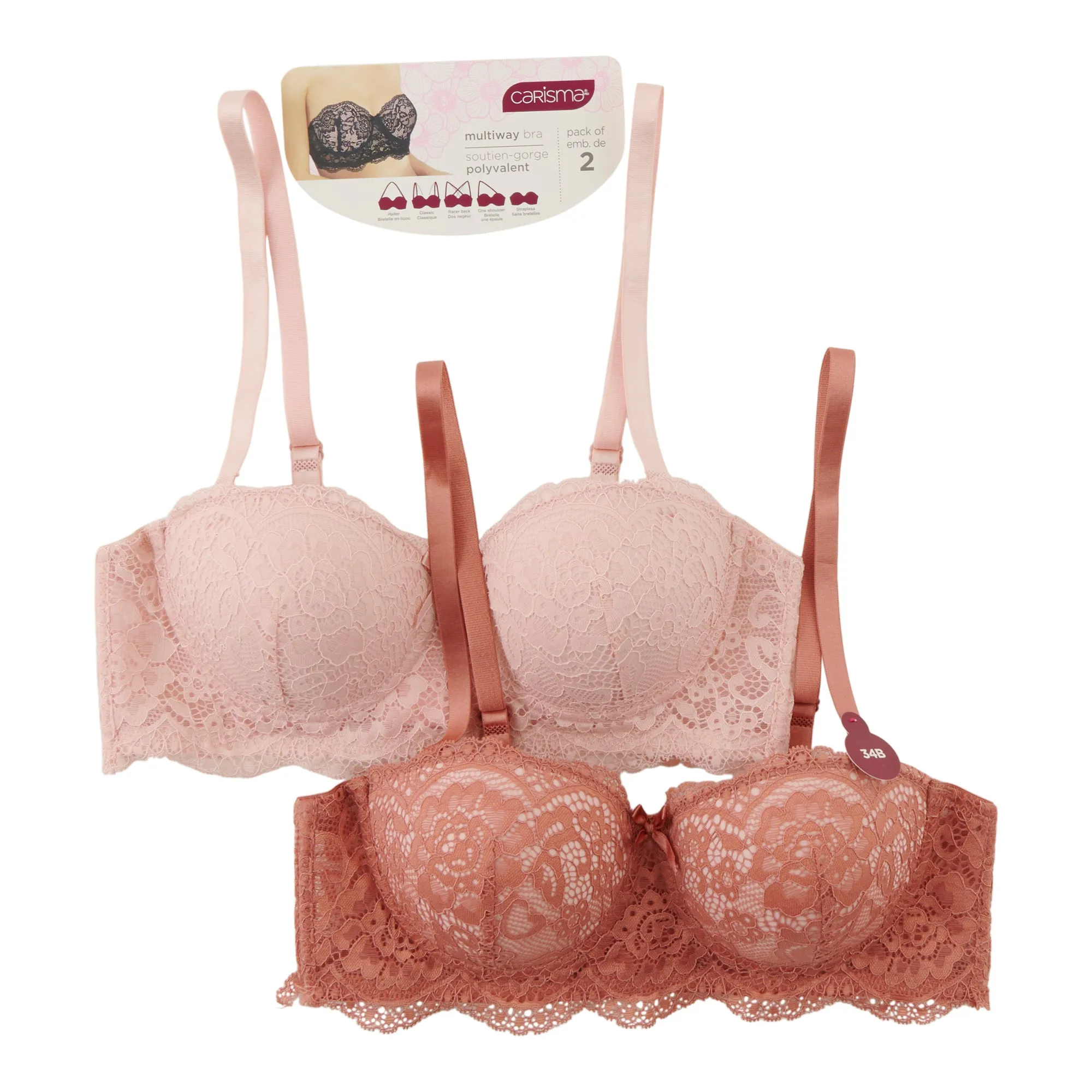 Carisma Women's Convertible Lace Bras, 2-Pack sold by Giant Tiger product image thumbnail 2