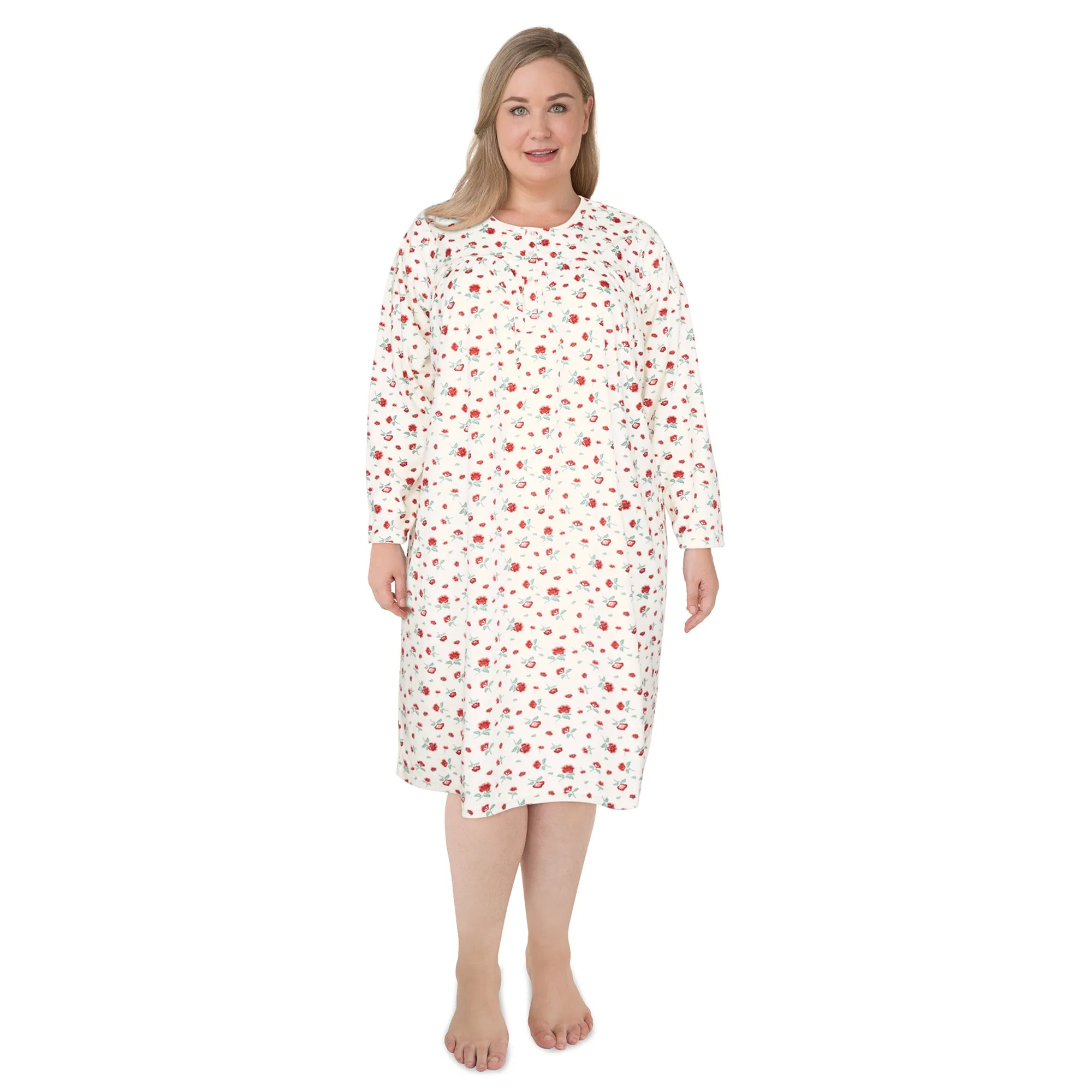 Carisma Women's Plus Henley Velour Nightgown sold by Giant Tiger product image thumbnail 2