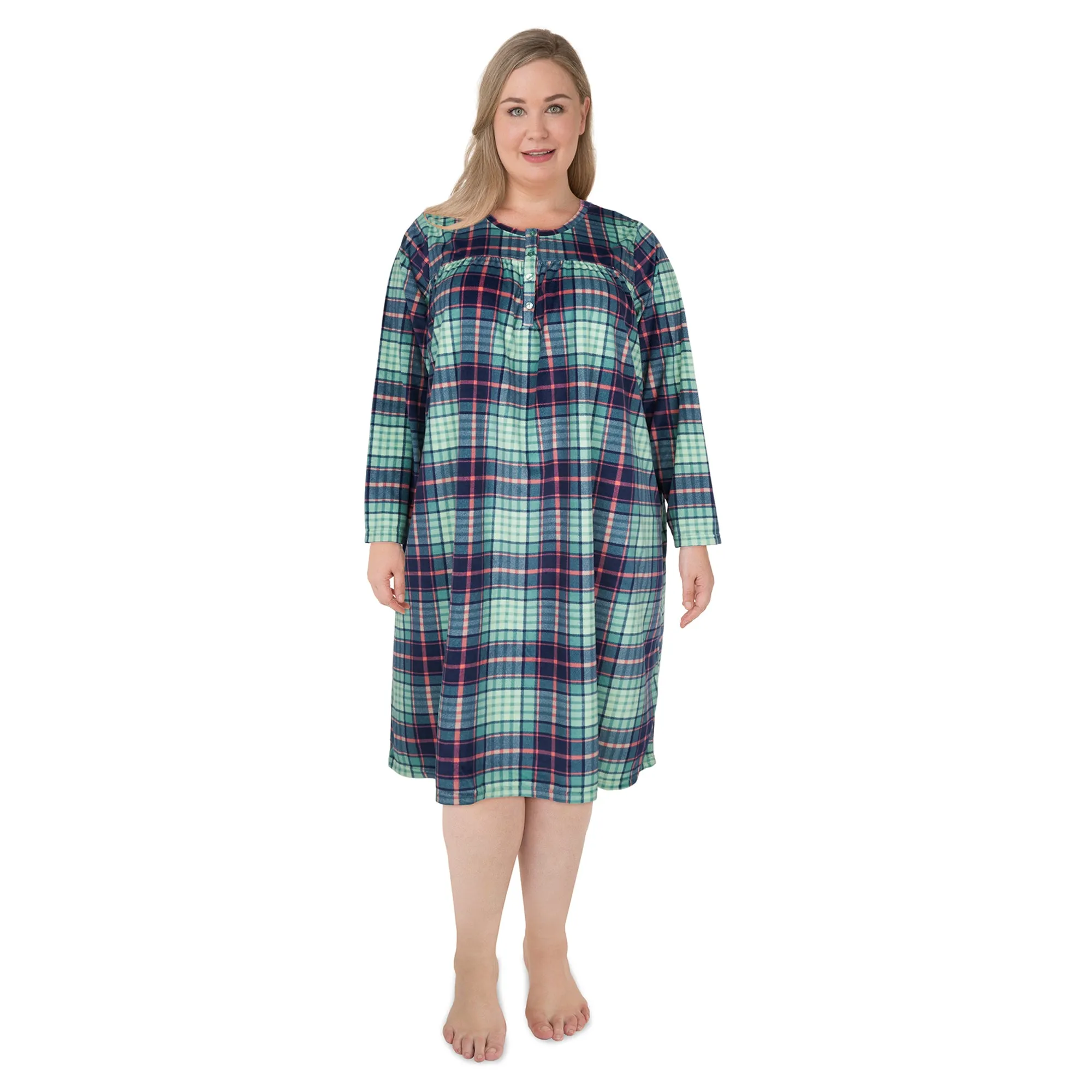 Carisma Women's Plus Henley Velour Nightgown sold by Giant Tiger