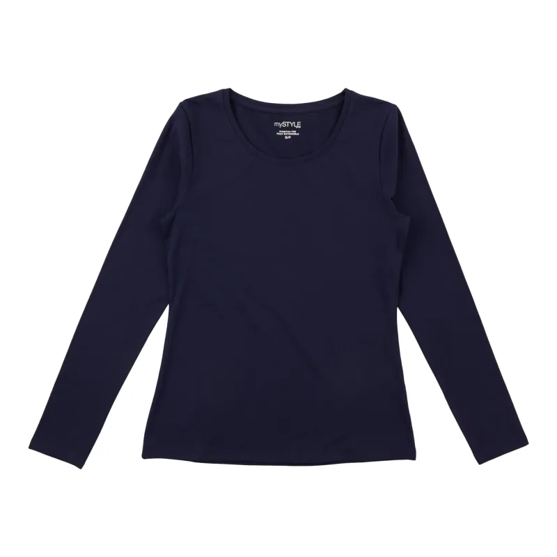 mySTYLE Women's Long Sleeve Scooped Tee sold by Giant Tiger