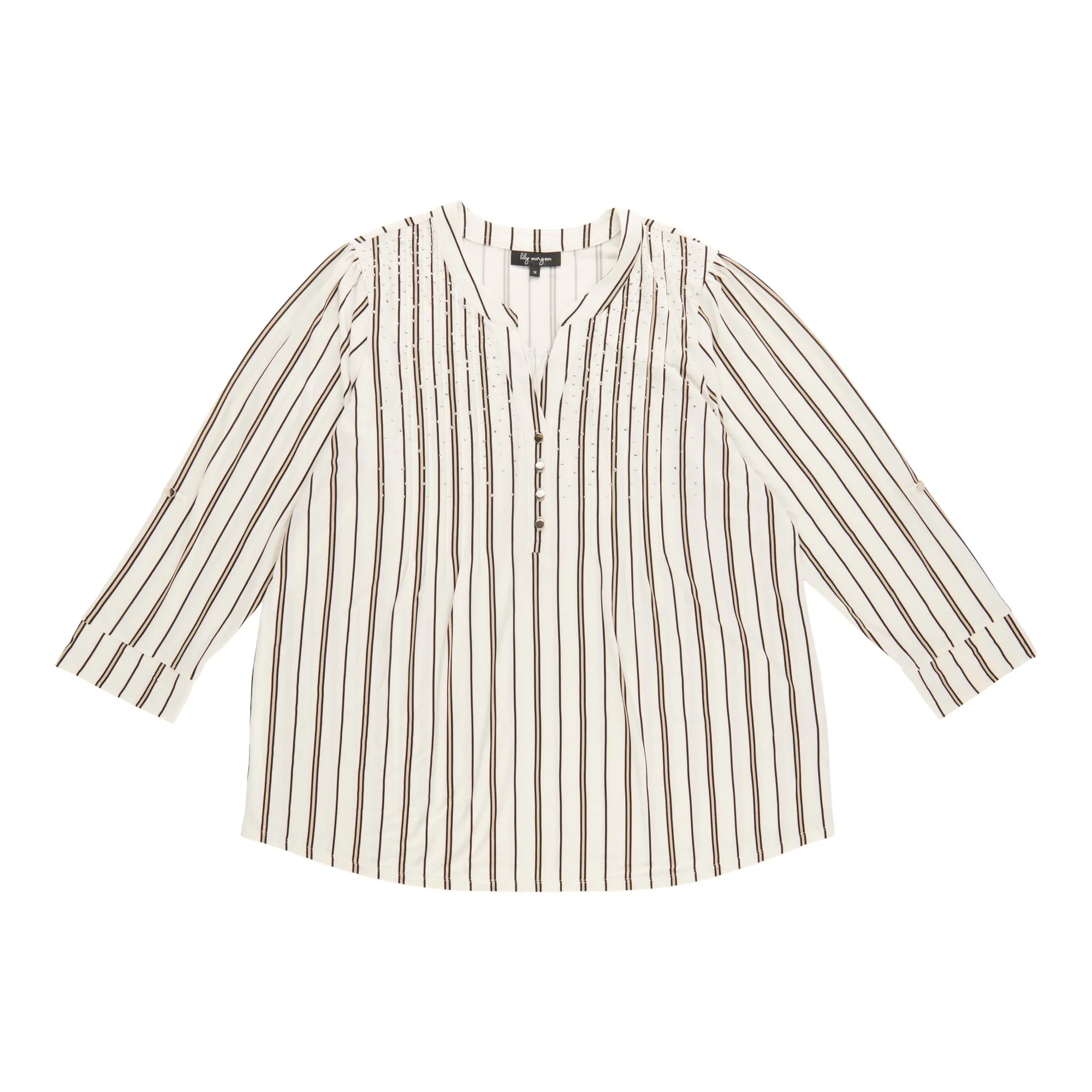 lily morgan Women's Plus Pintuck Top sold by Giant Tiger