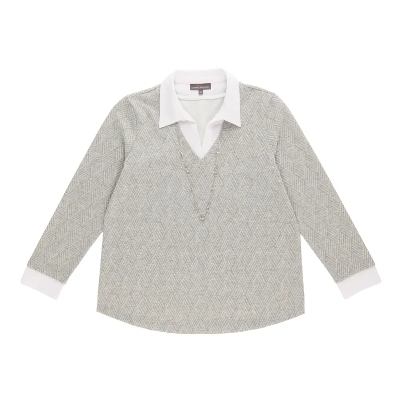 Classic Editions Women's Collared Top with Necklace sold by Giant Tiger