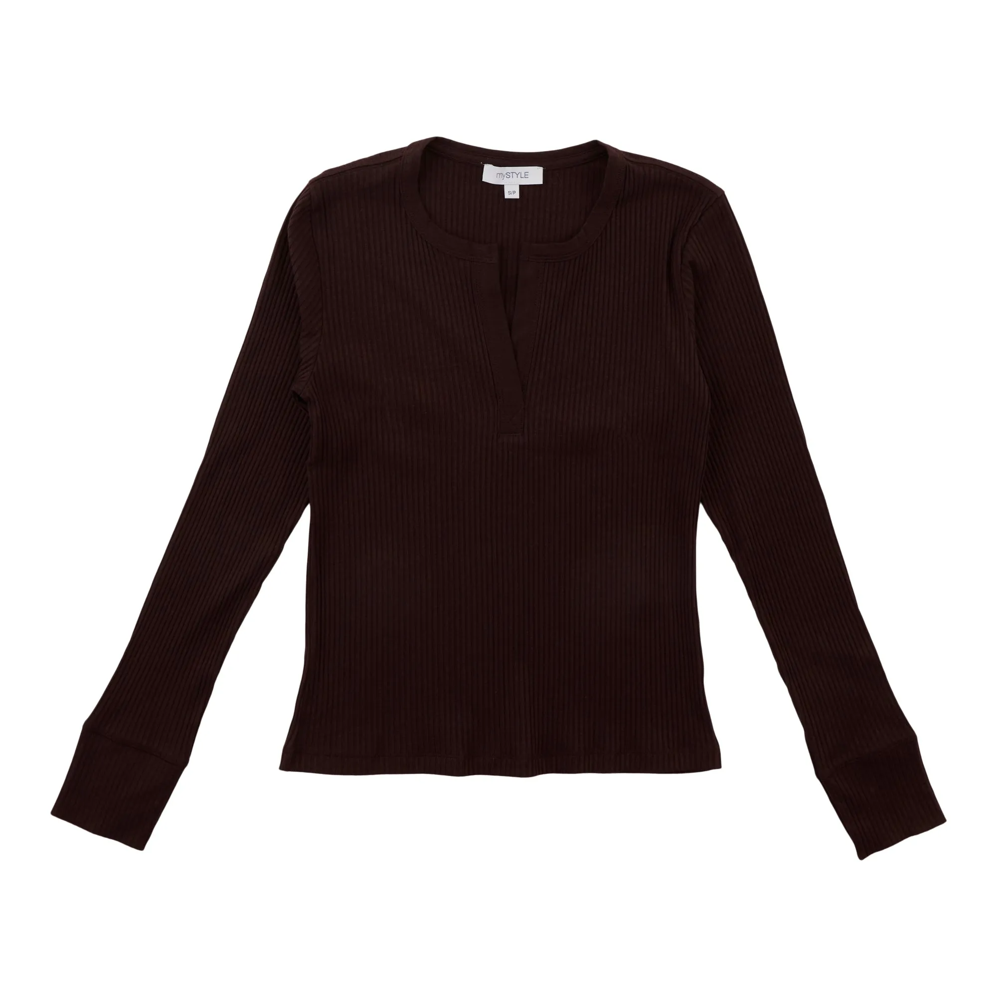 mySTYLE Women's Ribbed Henley Tee sold by Giant Tiger product image thumbnail 2