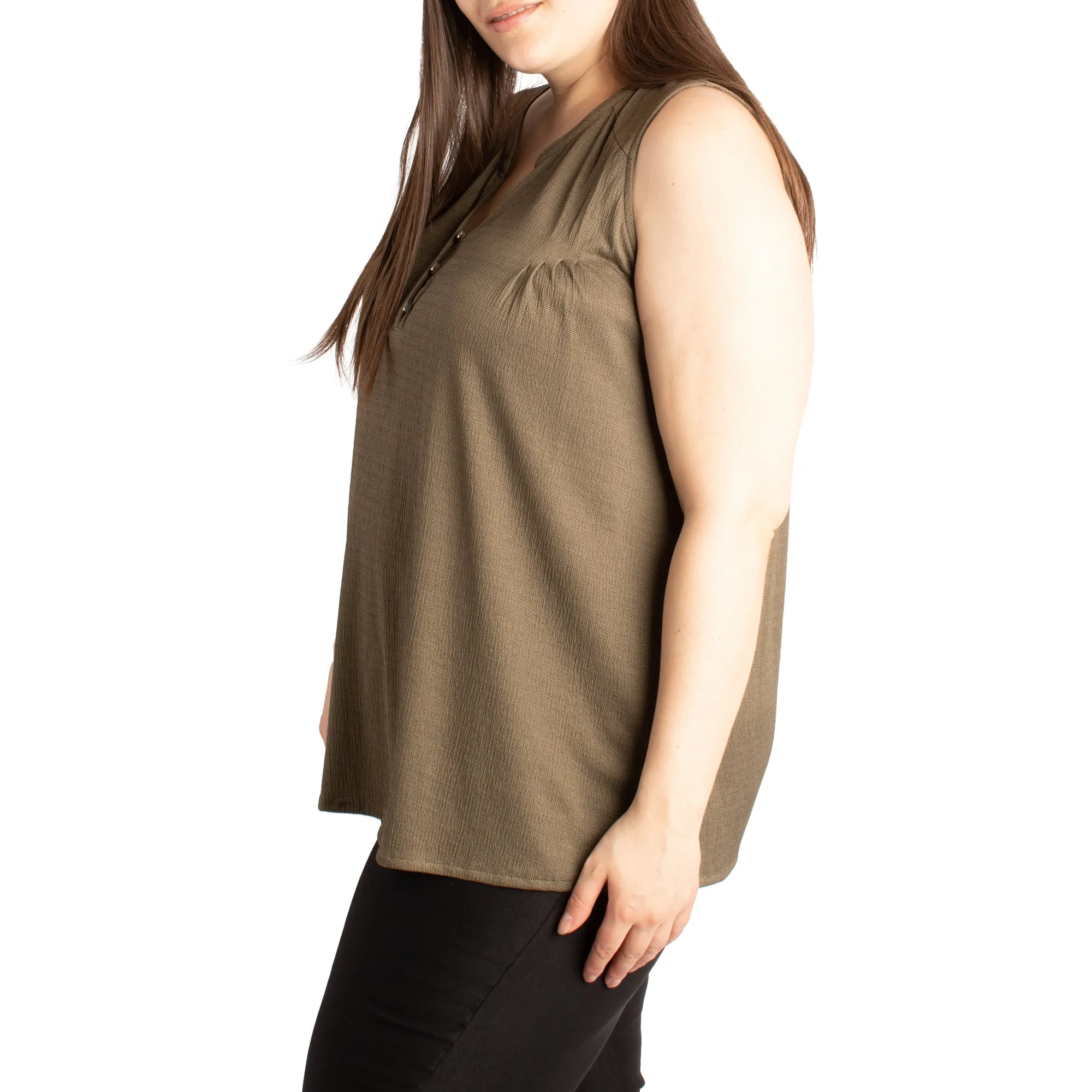 lily morgan Women's Plus Solid Pintuck Top sold by Giant Tiger product image thumbnail 5
