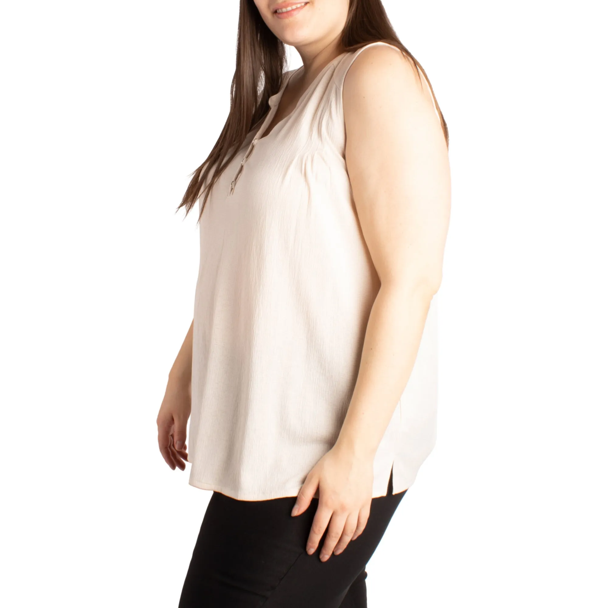 lily morgan Women's Plus Solid Pintuck Top sold by Giant Tiger product image thumbnail 3
