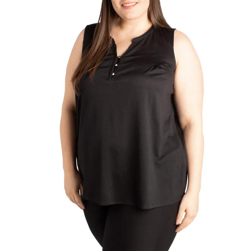 lily morgan Women's Plus Solid Pintuck Top sold by Giant Tiger