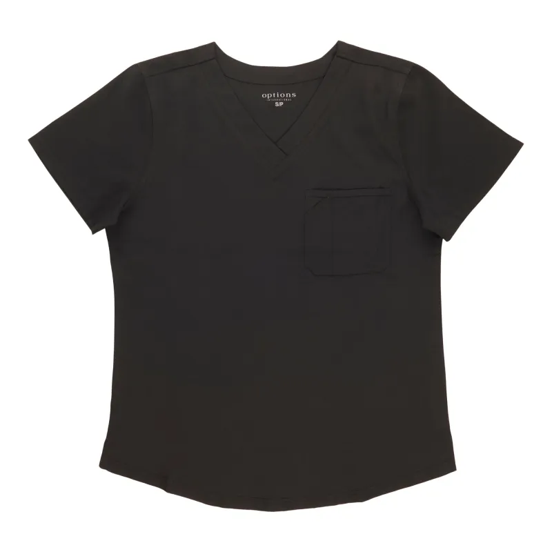 Options Women's Black V-Neck Scrub Top sold by Giant Tiger