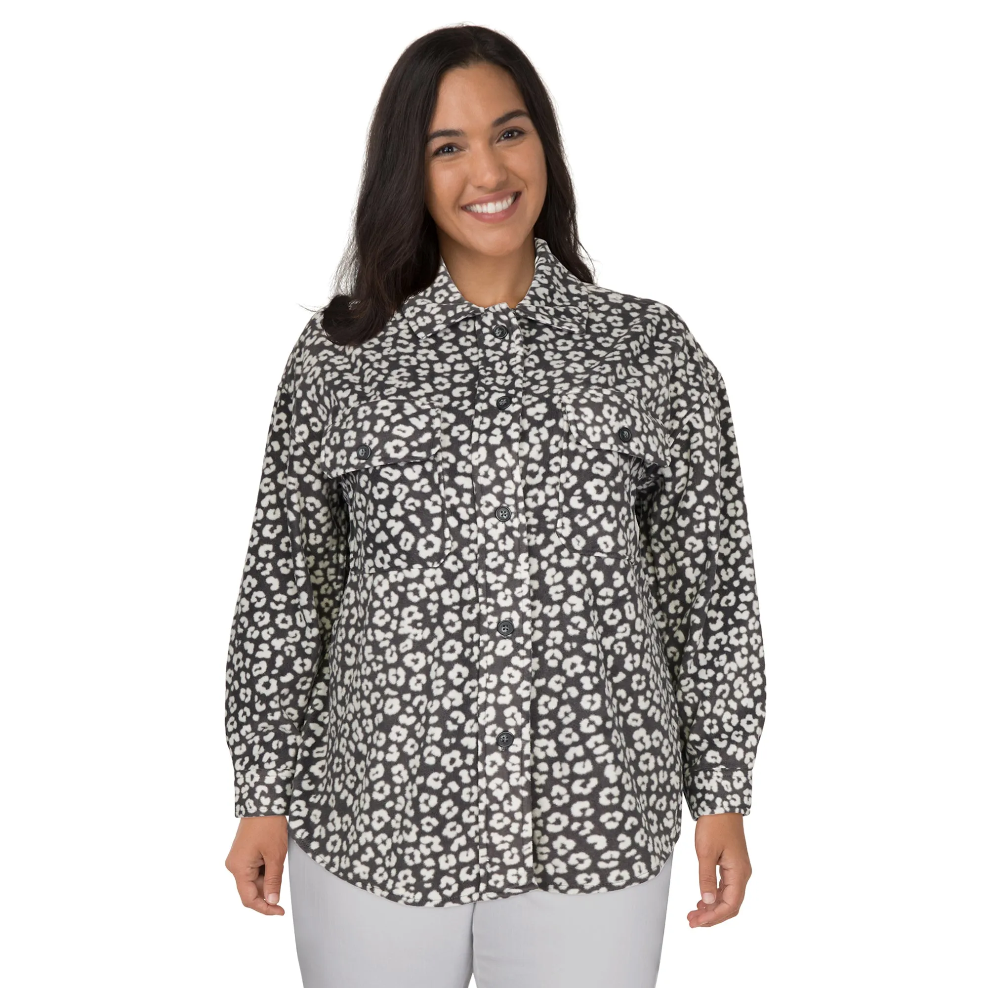 mySTYLE Women's Plus Polar Fleece Shacket sold by Giant Tiger product image thumbnail 3