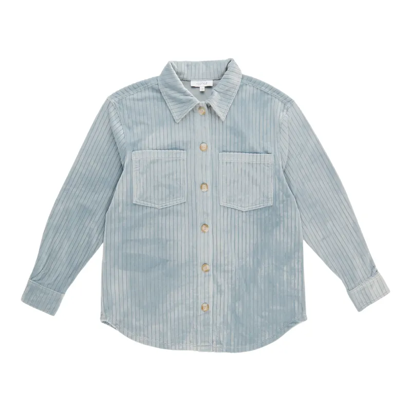 mySTYLE Women's Velour Ribbed Button-Up Shirt sold by Giant Tiger