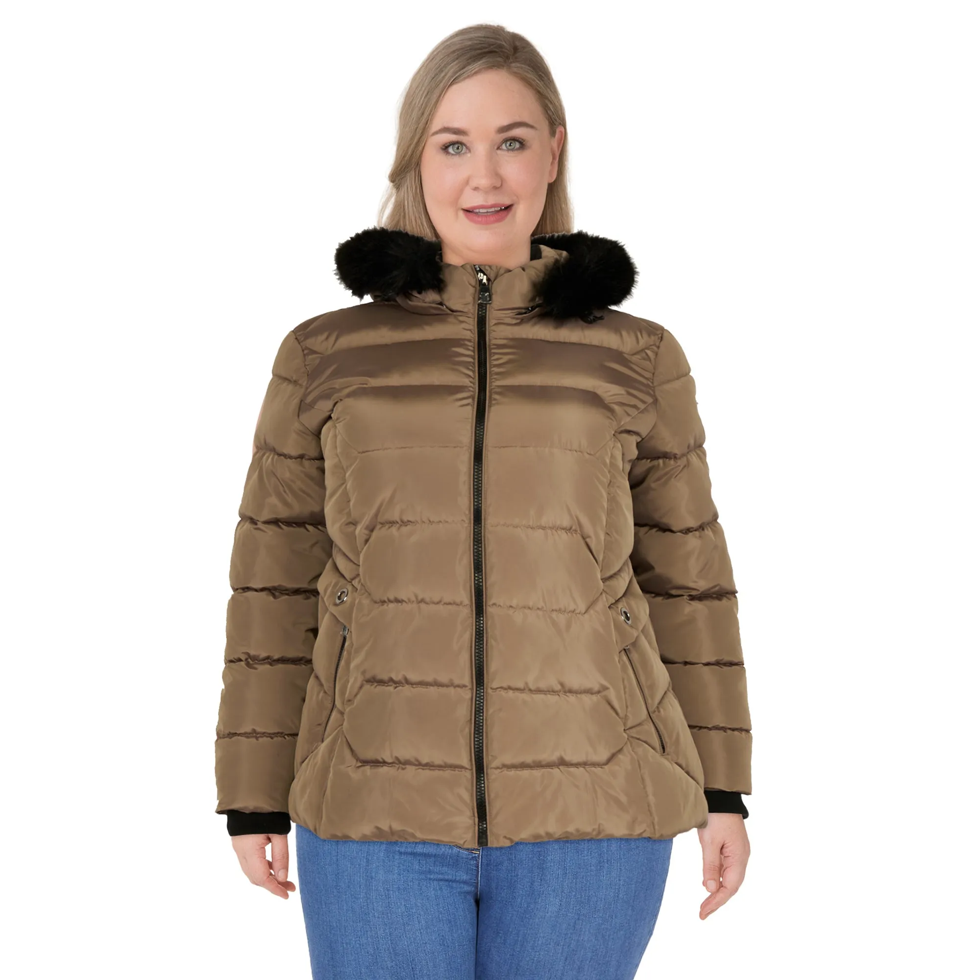 lily morgan Women's Plus Deluxe Quilted Short Parka, -30°C sold by Giant Tiger product image thumbnail 3