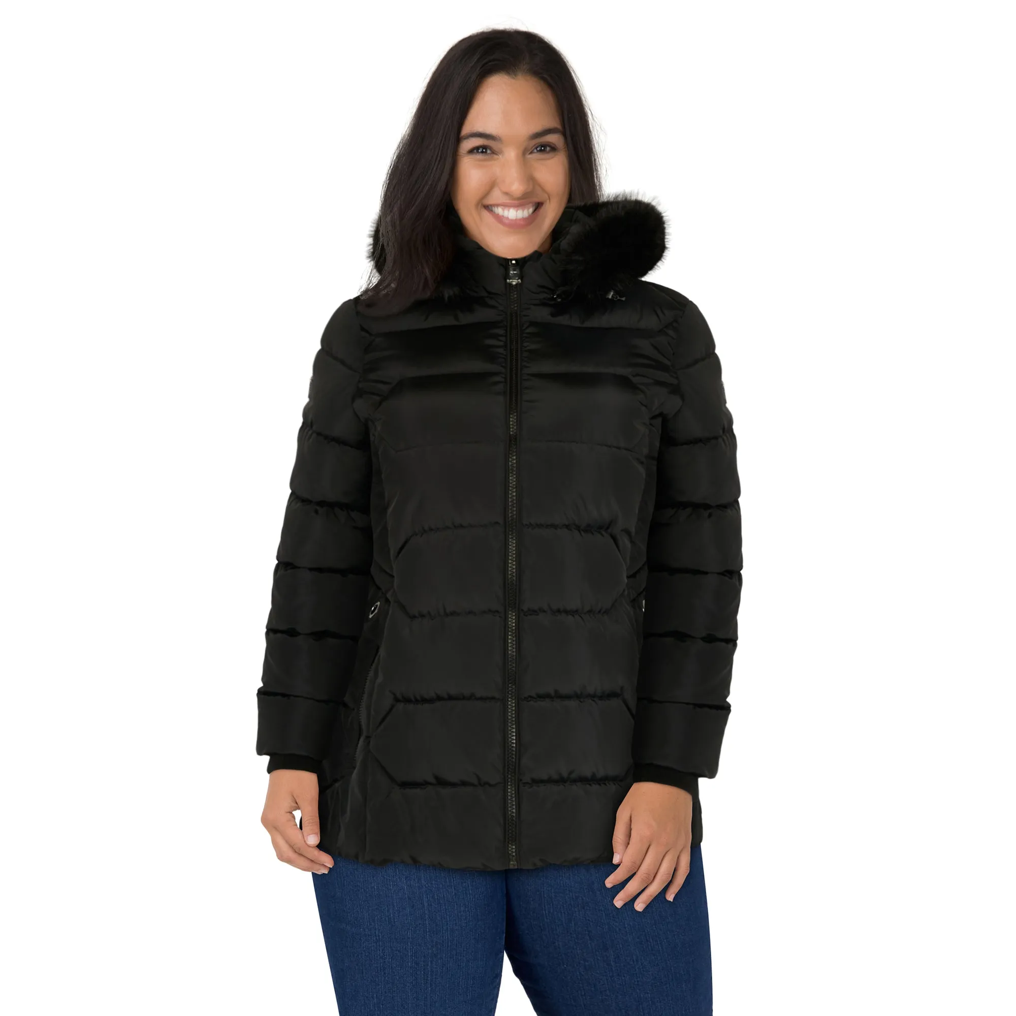 lily morgan Women's Plus Deluxe Quilted Short Parka, -30°C sold by Giant Tiger