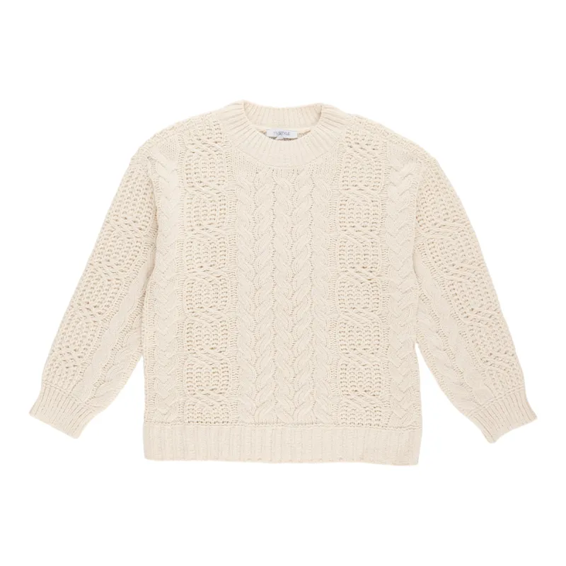 mySTYLE Women's Cable Crew Neck Sweater sold by Giant Tiger