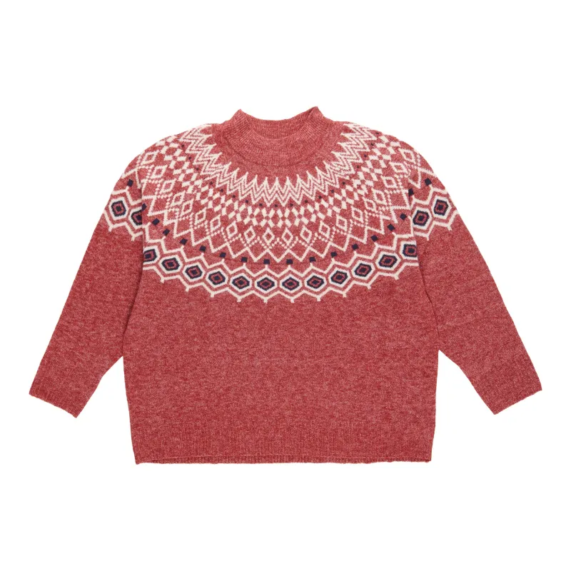 mySTYLE Women's Plus Faie Isle Mock-Neck Sweater sold by Giant Tiger