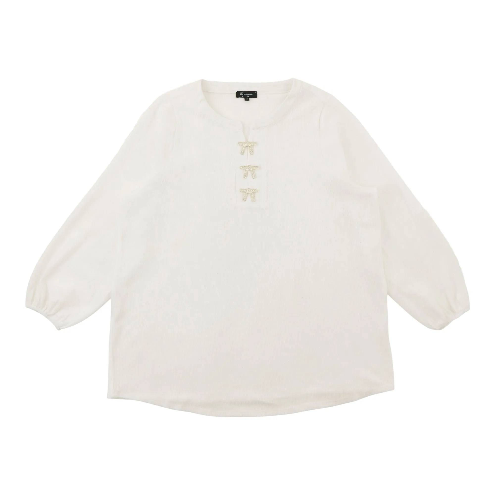 lily morgan Women's Plus Long Sleeve Bow Detail Top sold by Giant Tiger product image thumbnail 2