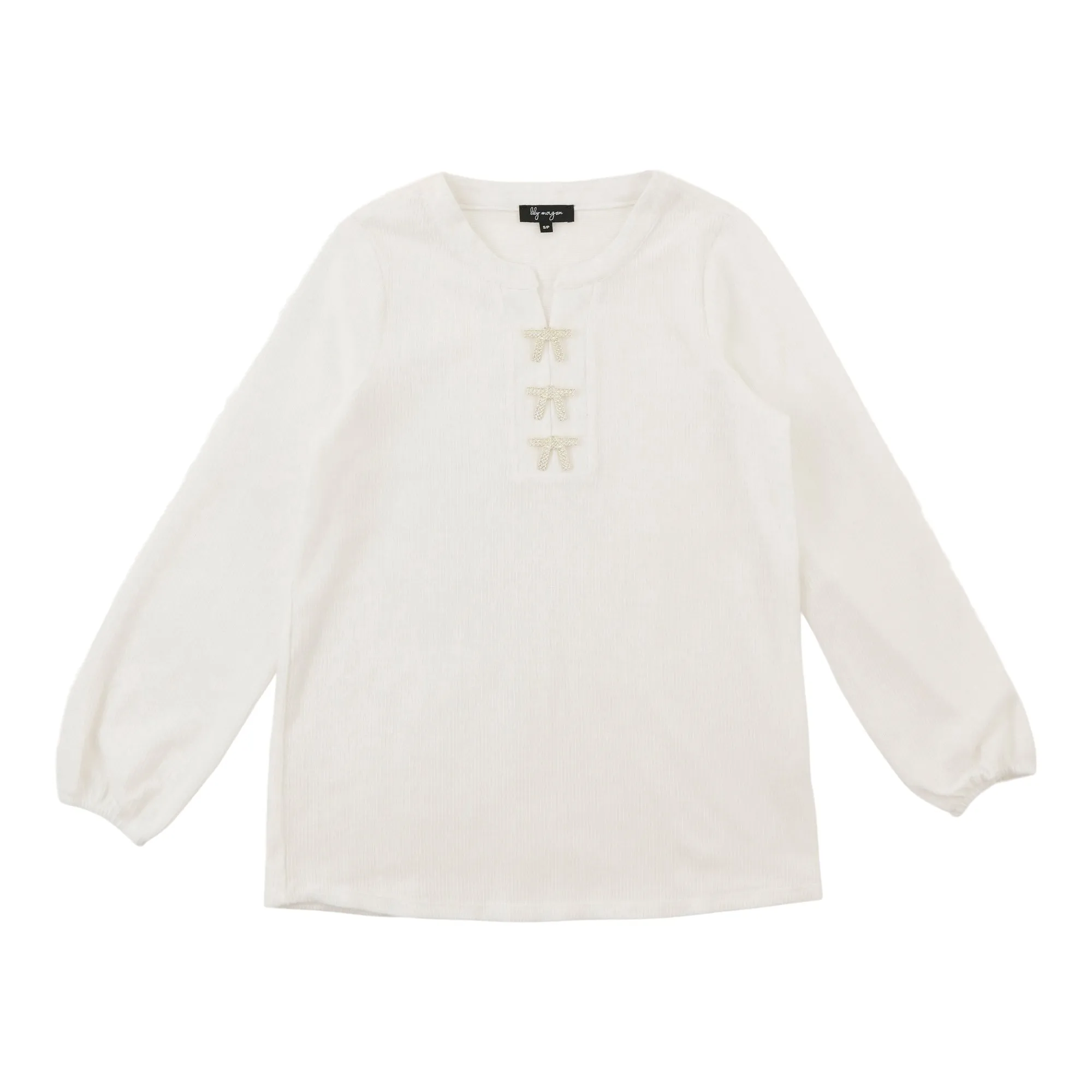 lily morgan Women's Long Sleeve Bow Detail Top sold by Giant Tiger product image thumbnail 2