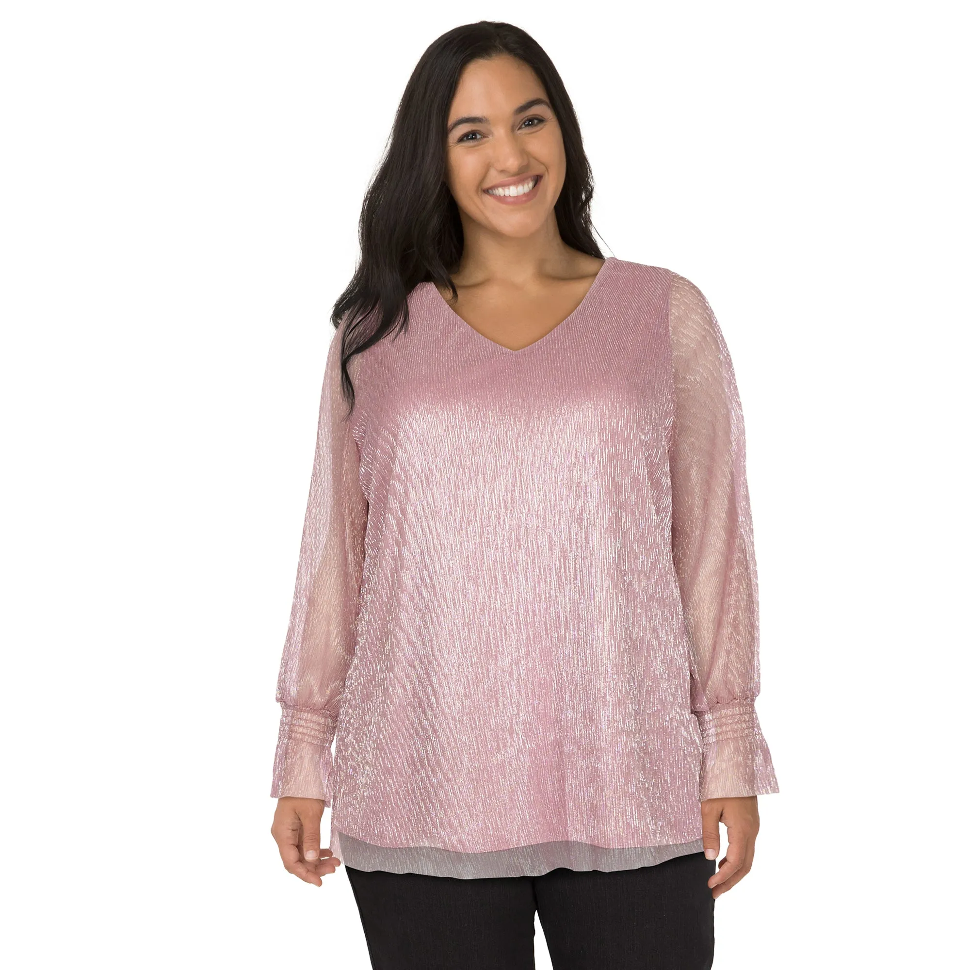 lily morgan Women's Plus Shimmer Knit Top sold by Giant Tiger product image thumbnail 4