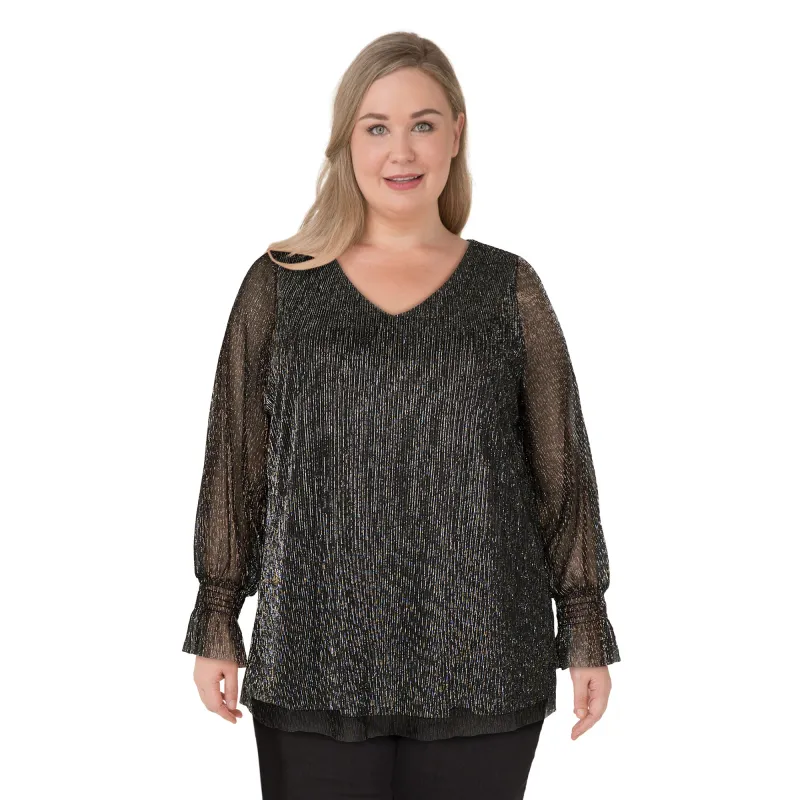 lily morgan Women's Plus Shimmer Knit Top sold by Giant Tiger