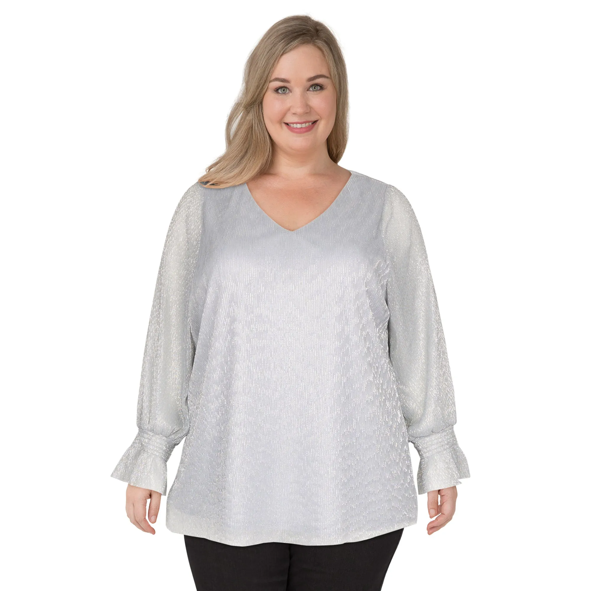 lily morgan Women's Plus Shimmer Knit Top sold by Giant Tiger product image thumbnail 2