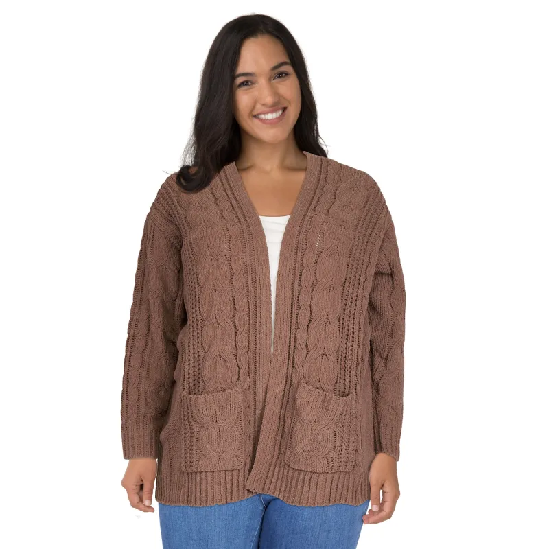 mySTYLE Women's Plus Cable Chenille Cardigan sold by Giant Tiger