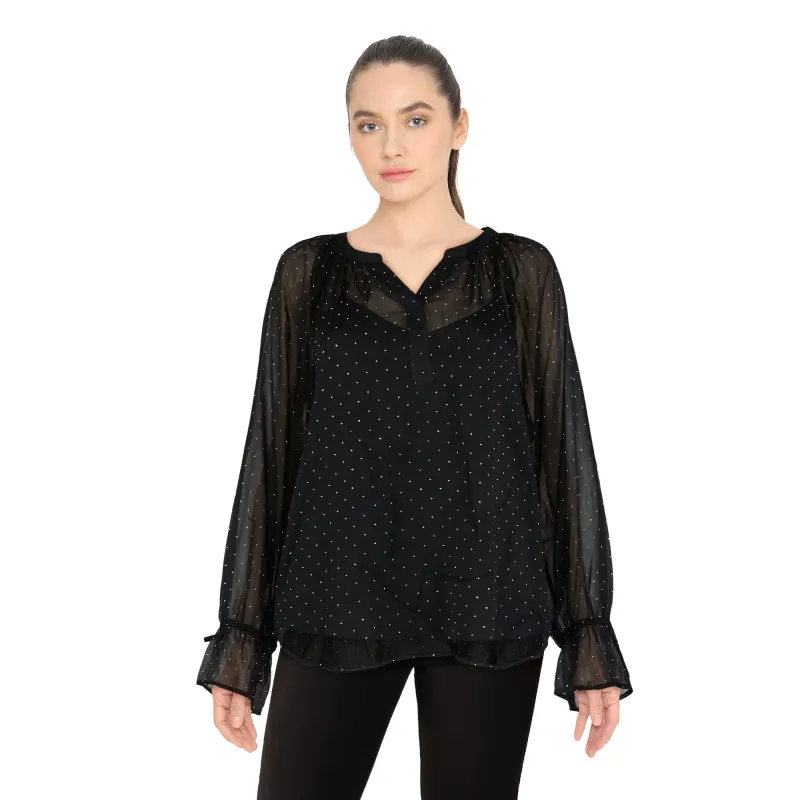 lily morgan Women's Studded Long Sleeve Blouse sold by Giant Tiger