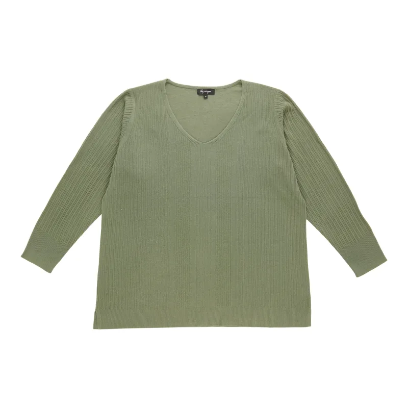 lily morgan Women's Plus Ribbed V-Neck Sweater sold by Giant Tiger
