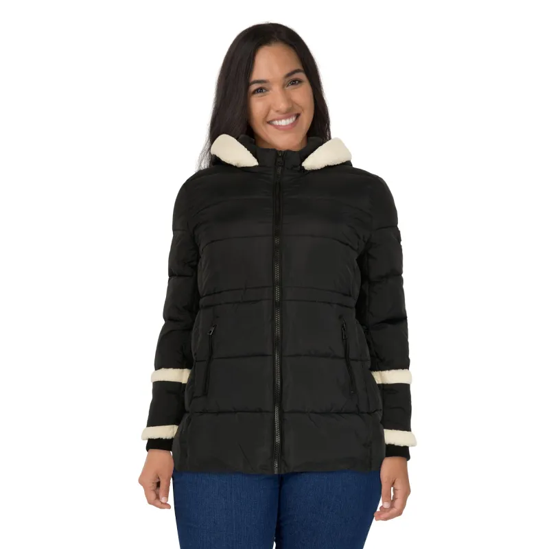 lily morgan Women's Plus Deluxe Puffer Jacket with Fur, -30°C sold by Giant Tiger