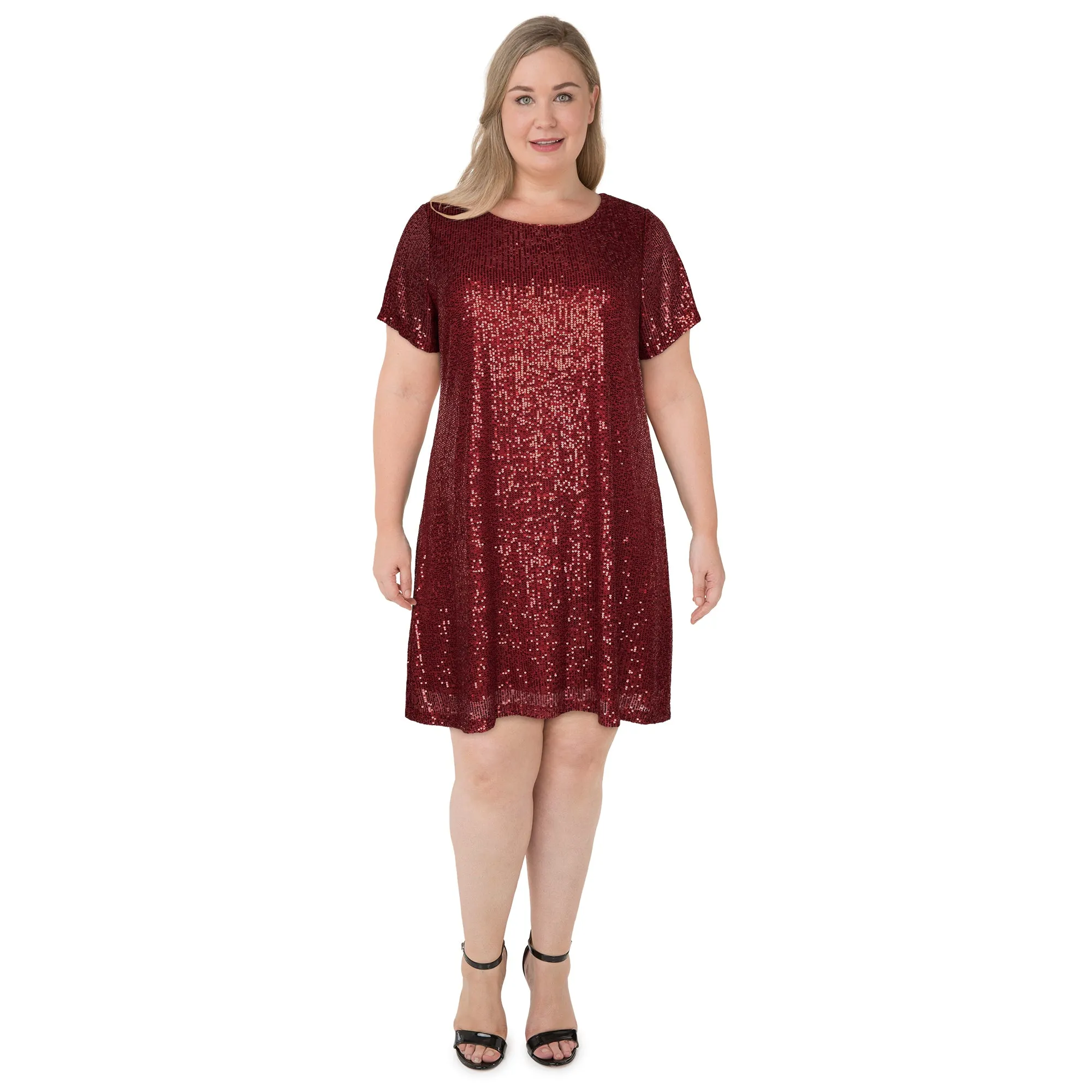 lily morgan Women's Plus Short Sleeve Sequin Dress sold by Giant Tiger product image thumbnail 5